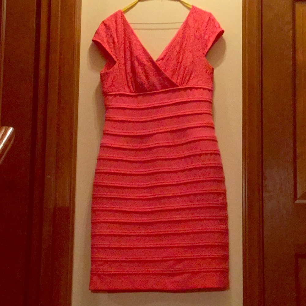 Dress -Adrianna Papell soft orange bandage-12